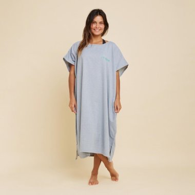 Adult's Surfing Poncho 100 Mottled Grey
