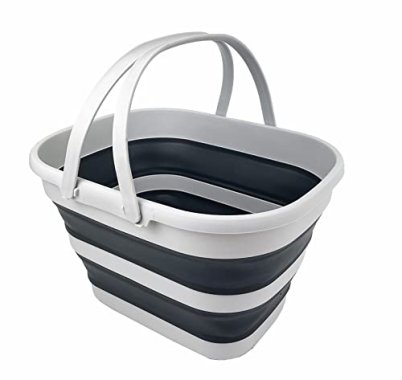 SAMMART 17L (4.5 Gallon) Collapsible Basket with Handle - Po