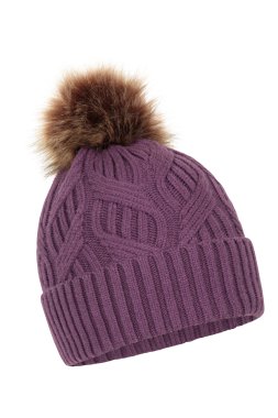 Florence Womens Pom Beanie - Purple