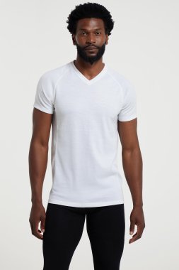 Summit Mens Short Sleeves Merino Thermal Top - White