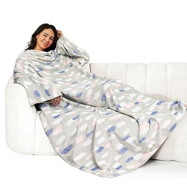 Winthome Blanket with Sleeves, Gift for Women Men Adult, Sof