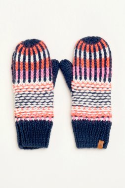 Womens Textured Stripe Knitted Glove -