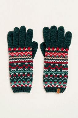 Womens Fairisle Knitted Glove -