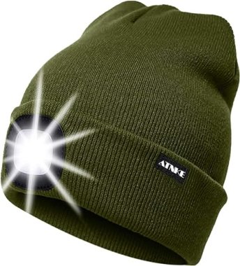 ATNKE LED Lighted Beanie Cap,USB Rechargeable Running Hat Ul