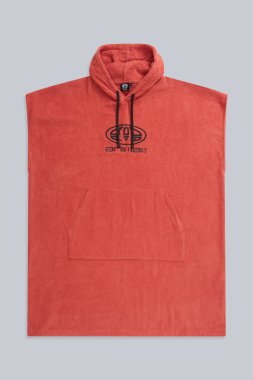 Jacob Mens Organic Towelling Poncho - Orange