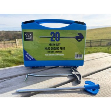 Case of 20 Hard Ground Pegs and Peg Puller