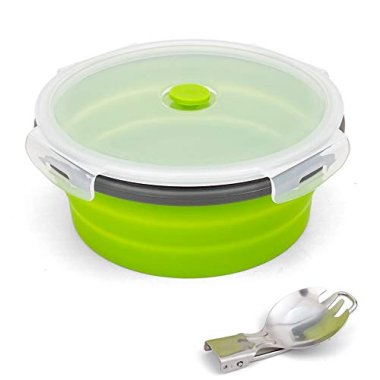 Ewrap 1200ML Round Collapsible Camping Bowl, Portable Silico