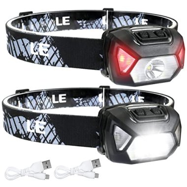 Lepro Head Torch Rechargeable, [2 Pack] 2000L Waterproof LED