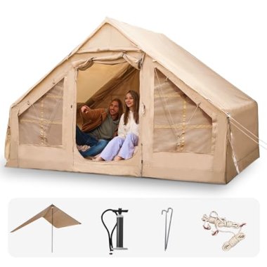 CCF Inflatable Tent for Camping with Canopy and Pump 4-5 Per