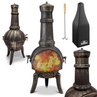 GARDEBRUK® Chiminea Cast Iron Patio Stove | La Hacienda Mexi