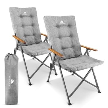 Voyager Luxury Camping Chair 2 Pack, 150kg Load Capacity, Po