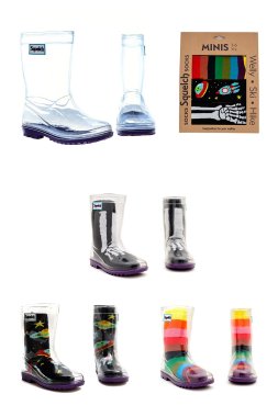 Mini Transparent Welly Boots and Socks Package -