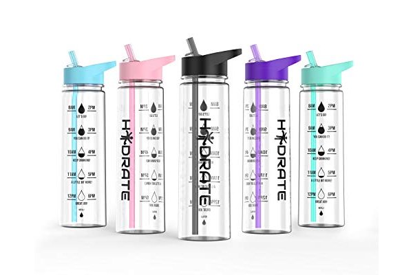 HYDRATE Motivational Bottle (Black)