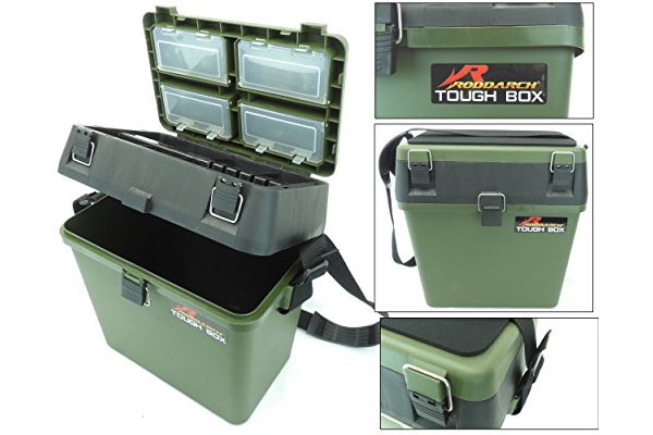Roddarch Fishing Tackle Seat Box Includes Padded Strap & Sea