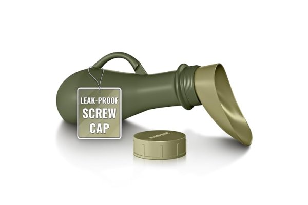 Medipaq Leakproof Portable Urinal Toilet - 1.2L Urine Bottle