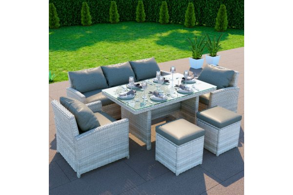 BillyOh Minerva Rattan Outdoor Garden 7 Seater Dining Sofa S