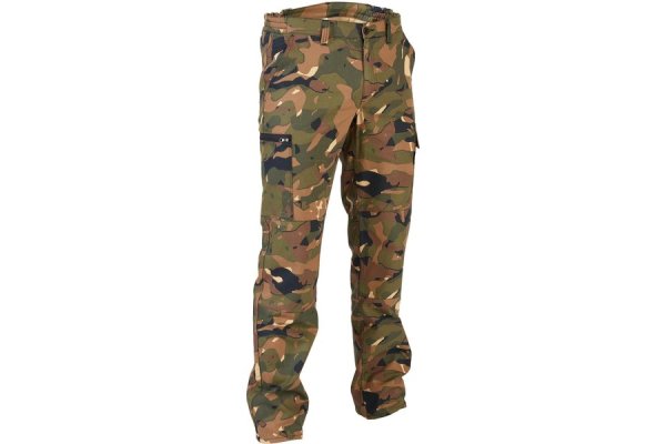 Strong And Camouflage Hunting Trousers Steppe 300 - Woodland