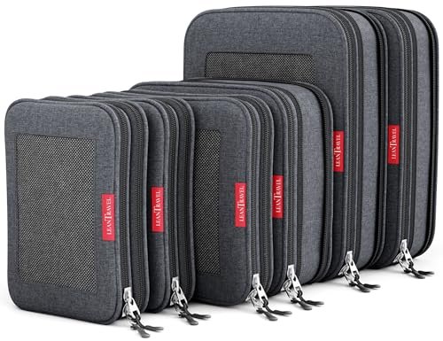 LeanTravel Compression Packing Cubes Luggage Organizers (6)