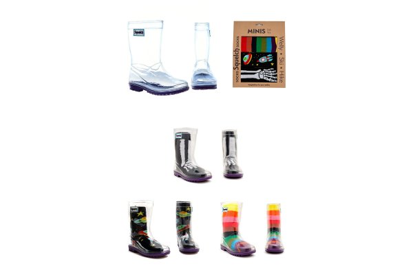 Mini Transparent Welly Boots and Socks Package -